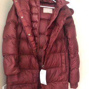 Athleta lofty down coat maple red